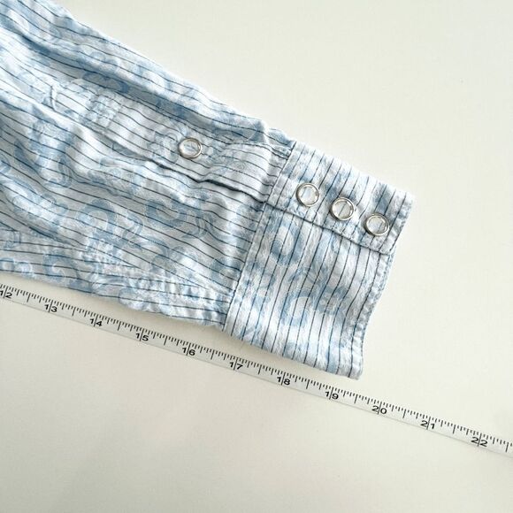 Brooks & Dunn Collection Womens Panhandle Slim Snap Up Stripes Blue White Large - Picture 7 of 9